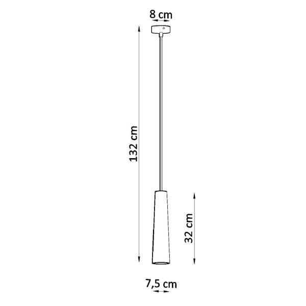 Pendelleuchte Keramik Weiß bemalbar Ø 7,5 cm schmal