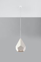 Hängelampe Weiß Keramik bemalbar geometrisch E27