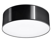 Deckenleuchte Schwarz &Oslash; 25 cm rund flach E27 ATISS