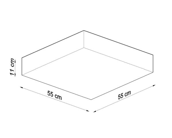 Deckenleuchte Grau eckig 55 cm 4x E27 Modern