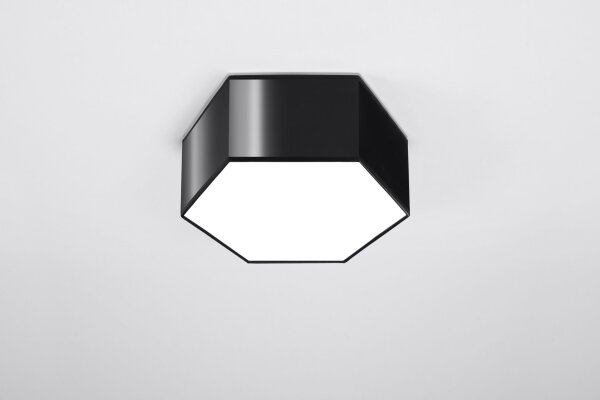 Schwarze Deckenleuchte blendarm 30,5 cm lang für 2x E27