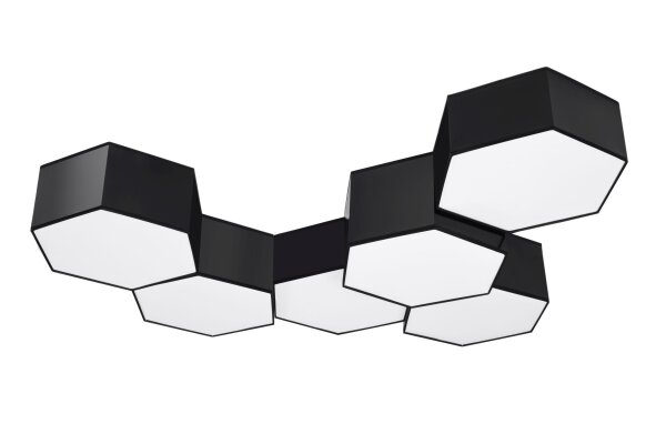 Schwarze Deckenleuchte blendarm 30,5 cm lang für 2x E27