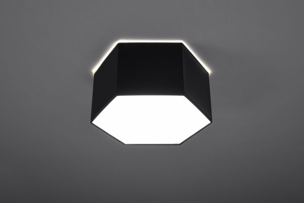 Deckenlampe blendarm Modern flach klein Schwarz 2x E27