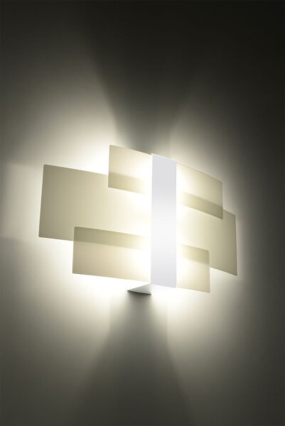 Wandlampe Weiß Glas Metall Modern 2x G9 MAGO