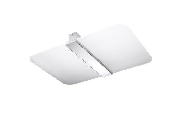 Deckenlampe Weiß Chrom Glas Metall blendarm flach