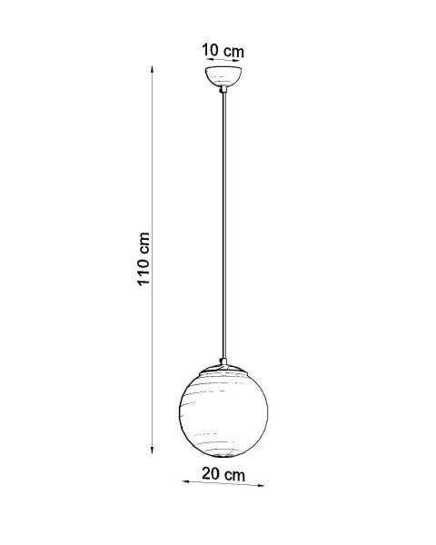 Hängelampe Kugelschirm Ø 20 cm Weiß Gold Glas Metall E27