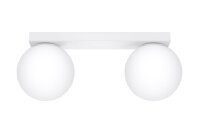 Deckenlampe Glas Metall 34,5 cm 2x G9 Wei&szlig;...