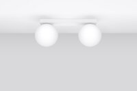 Deckenlampe Glas Metall 34,5 cm 2x G9 Weiß...