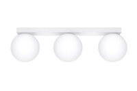 Deckenleuchte Wei&szlig; 50 cm lang Glas Metall 3-flammig G9