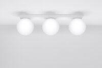 Deckenleuchte Weiß 50 cm lang Glas Metall 3-flammig G9