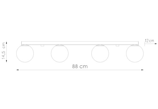 Deckenleuchte Weiß 88 cm lang Glas Metall 4-flammig G9