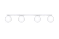 Deckenleuchte Weiß 88 cm lang Glas Metall 4-flammig G9