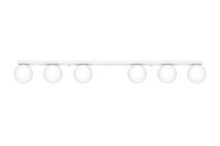 Weiße Deckenleuchte lang 120 cm Glas Metall 6x G9