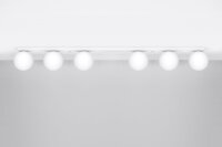 Weiße Deckenleuchte lang 120 cm Glas Metall 6x G9