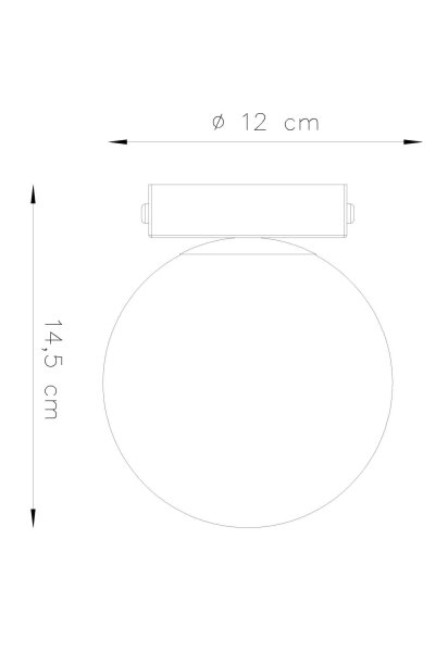 Deckenlampe Kugelschirm Ø 12 cm Weiß Schwarz G9 Glas