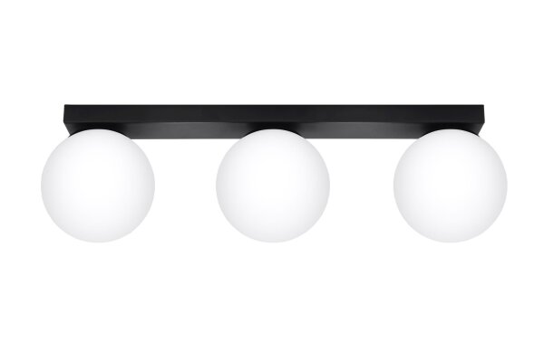 Deckenlampe Schwarz Weiß 3-flammig 50 cm lang RAMSI