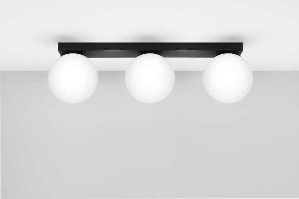 Deckenlampe Schwarz Weiß 3-flammig 50 cm lang RAMSI