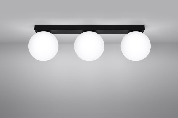 Deckenlampe Schwarz Weiß 3-flammig 50 cm lang RAMSI