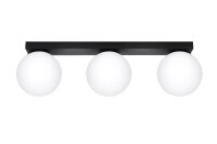 Deckenlampe Schwarz Wei&szlig; 3-flammig 50 cm lang RAMSI