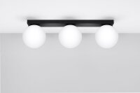 Deckenlampe Schwarz Weiß 3-flammig 50 cm lang RAMSI