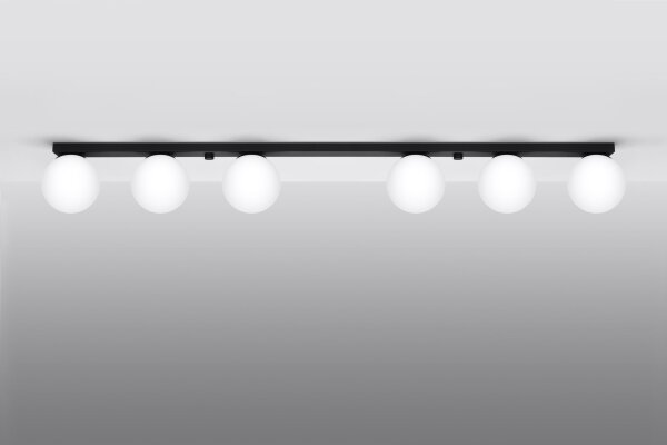 Deckenlampe groß 120 cm lang Glas Kugeln 6-flammig G9