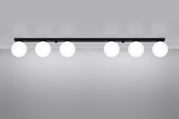 Deckenlampe groß 120 cm lang Glas Kugeln 6-flammig G9