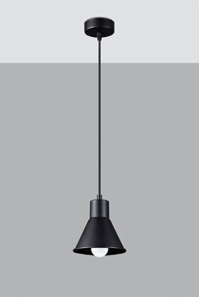 Schwarze Hängelampe Metall Ø 14 cm Retro E27