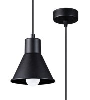 Schwarze H&auml;ngelampe Metall &Oslash; 14 cm Retro E27