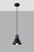 Schwarze Hängelampe Metall Ø 14 cm Retro E27