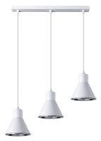 H&auml;ngelampe Wei&szlig; 3-flammig B: 45 cm ES111 Retro...