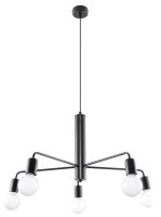 H&auml;ngelampe Schwarz &Oslash; 60 cm Retro 5-flammig E27