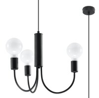 Kronleuchter Metall &Oslash; 45 cm 3-flammig Retro Schwarz