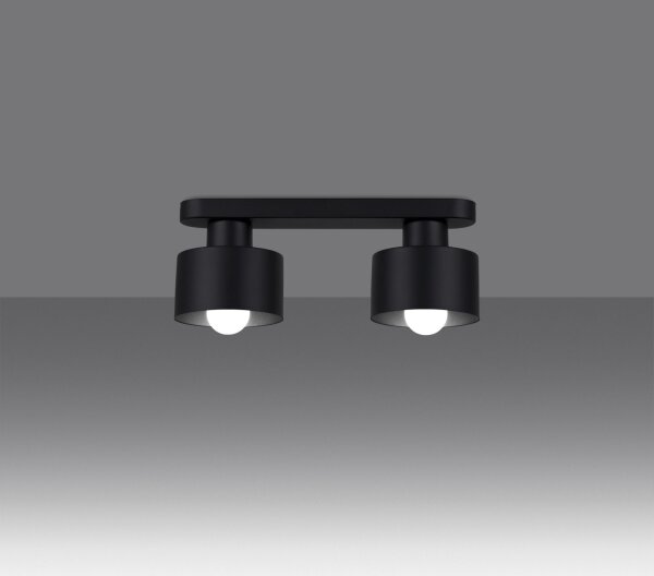Deckenlampe Schwarz 34 cm lang Metall 2-flammig E27