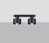 Deckenlampe Schwarz 34 cm lang Metall 2-flammig E27