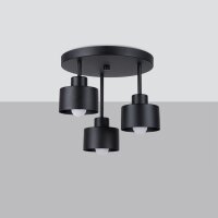 Deckenlampe Schwarz Metall 3-flammig Ø 32 cm E27
