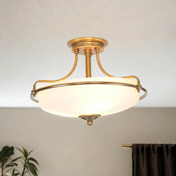 Deckenleuchte ASPERO Messing Jugendstil Lampe