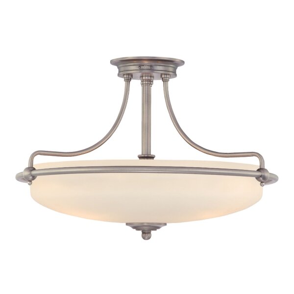 Premium Deckenleuchte Glas E27 Ø43 cm rund Chrom Creme
