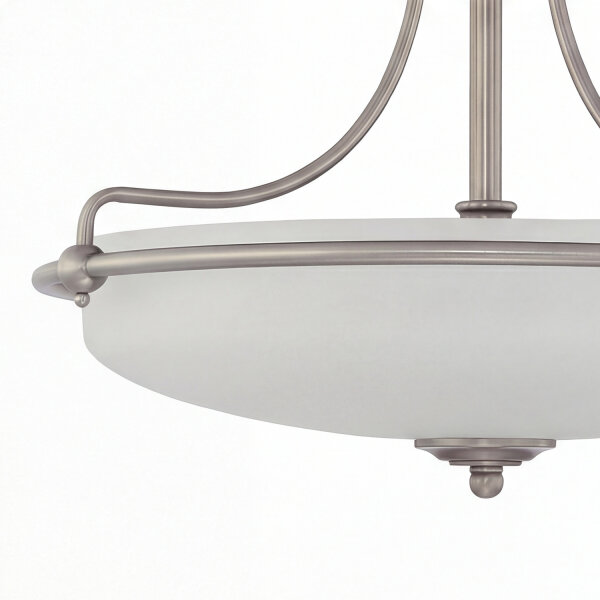 Premium Deckenleuchte Glas E27 Ø43 cm rund Chrom Creme