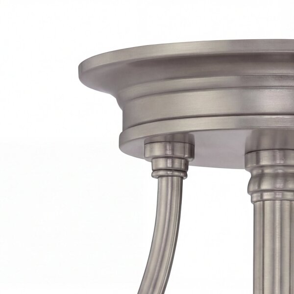 Premium Deckenleuchte Glas E27 Ø43 cm rund Chrom Creme