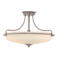 Premium Deckenleuchte Glas E27 &Oslash;43 cm rund Chrom...