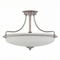 Premium Deckenleuchte Glas E27 Ø43 cm rund Chrom...
