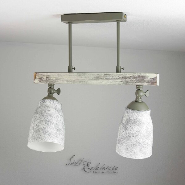 Vintage Deckenlampe drehbar Shabby Weiß Taupe AGAP