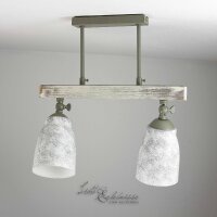 Vintage Deckenlampe drehbar Shabby Weiß Taupe AGAP