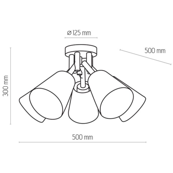 Deckenlampe VAIO Grau 5-flmg