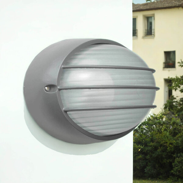 Maritime Wand Außenlampe Anthrazit oval AMSTERDAM