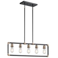 DREVO Deckenleuchte Schwarz 5xE27 k&uuml;rzbar Lampe