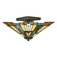 Tiffany Deckenlampe ETERNO 5 Buntglas Wohnzimmer