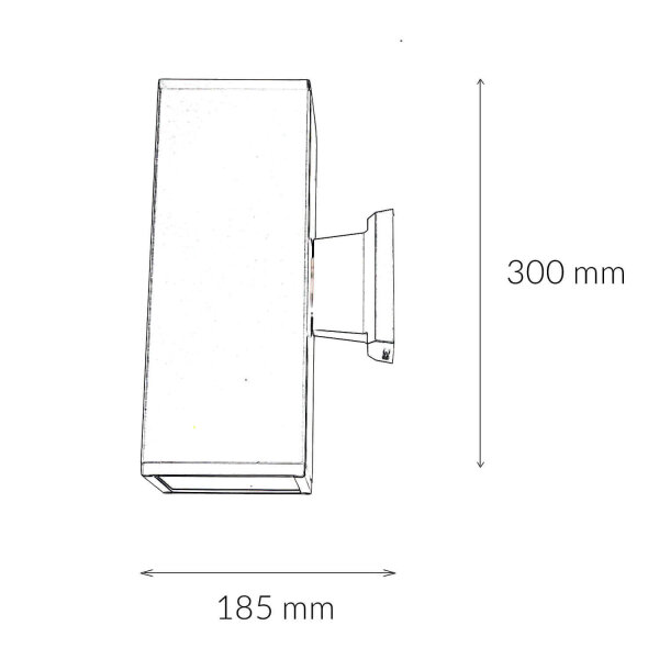 Außenlampe Anthrazit Up Down IP54 eckig 30cm