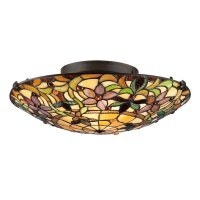 Deckenleuchte FARFALLA 6 Bronze Tiffany Lampe
