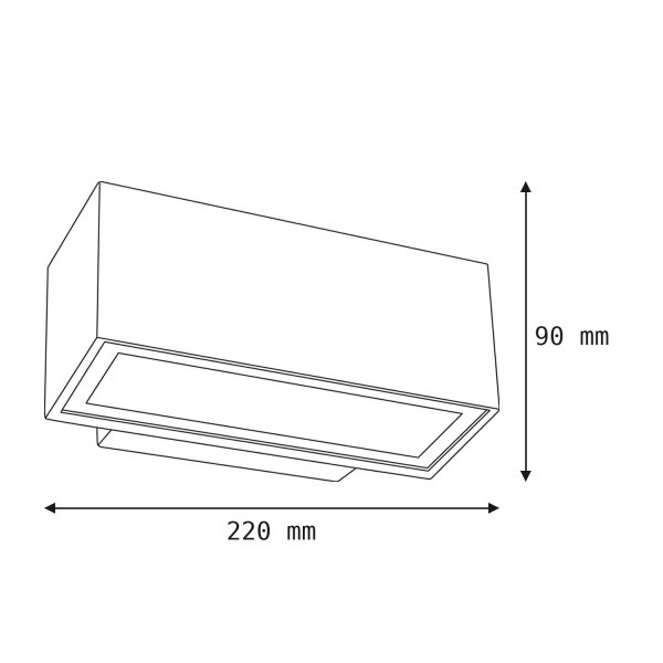 Up Down Wandleuchte Anthrazit IP54 B:22cm